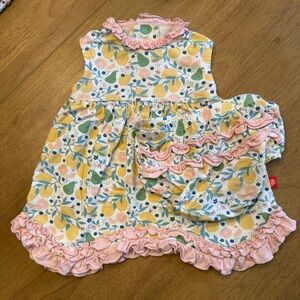 Magnetic Me Citrus Bloom Dress & Bloomer with Pink and Yellow Accents